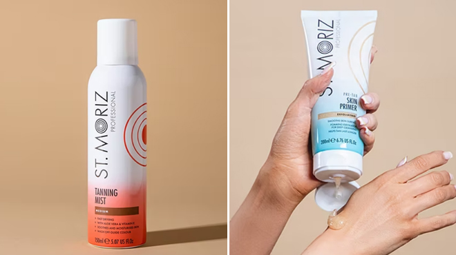 St Moriz Professional Tanning Mist Medium and St Moriz Advanced Pro Exfoliating Skin Primer