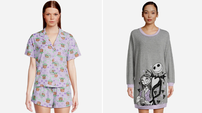 Star Wars Womens The Child Valentines Day Pajama Set and Disney Nightmare Before Christmas Womens Valentines Day Lounger Star Wars Womens The Child Valentines Day Pajama Set and Disney Nightmare Before Christmas Womens Valentines Day Lounger