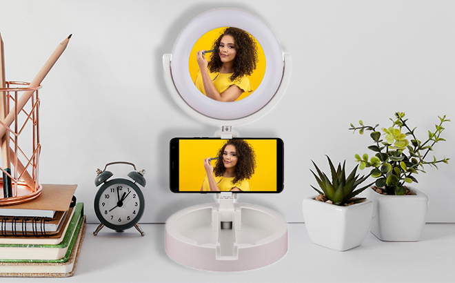 Sunpak Makeup Vlogging Kit in White on a Table