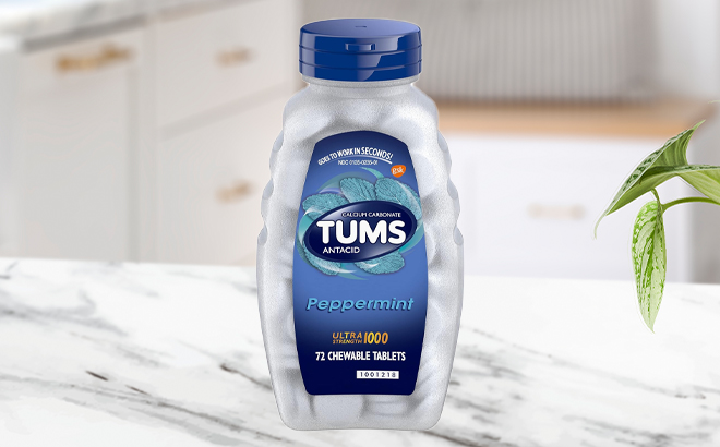 TUMS Ultra Strength Chewable Antacid Tablets for Heartburn Relief Peppermint Flavor