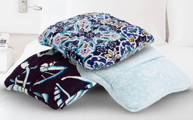 Thre Colors of Vera Bradley Fleece Travel Blanket