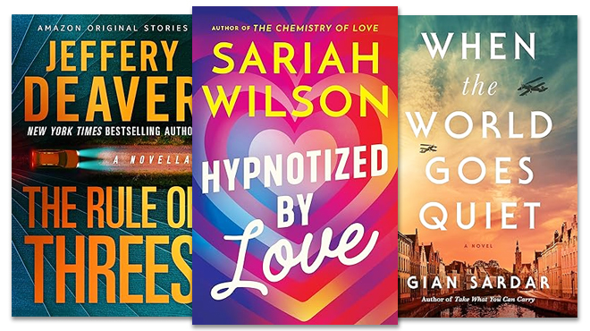 Three Ebooks with Titles The Rule of Threes Hypnotized by Love When the World Goes Quiet