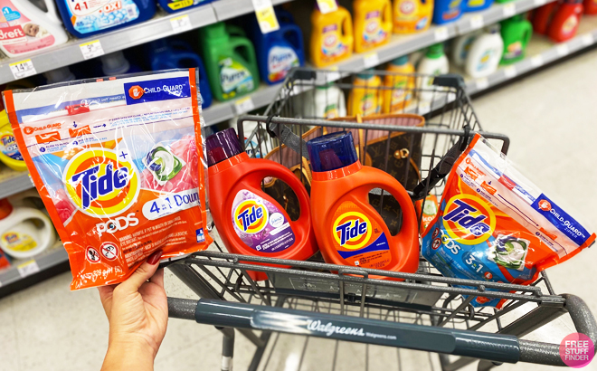 Tide Products on a Walgreens Shopping Cart