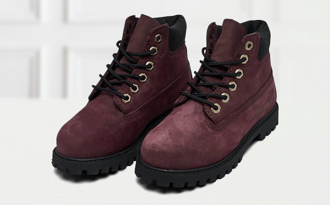Timberland Kids Toddler Premium Waterproof Boots in Dark Port Color