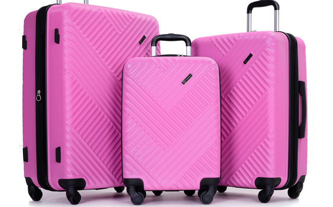 Travelhouse 3 Piece Hardside Luggage Set Expandable Hardshell Lightweight Suitcase