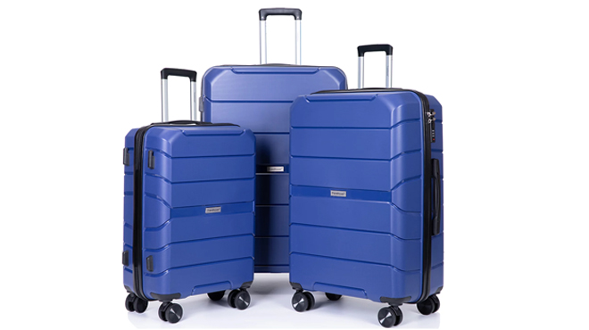Travelhouse 3 Piece Hardside Luggage Set Hardshell Expandable Lightweight Suitcase with Spinner Wheels