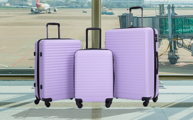 Travelhouse 3 Piece Hardside Luggage Set Hardshell Lightweight Suitcase