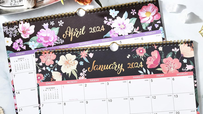 Two 2024 Wall Calendars in Floral Design