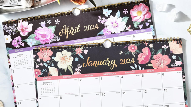 Two 2024 Wall Calendars in Floral Design