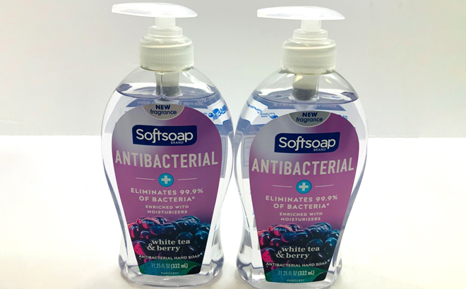 Two Counts of Softsoap Antibacterial Liquid Hand Soap Pump White Tea Berry Scent