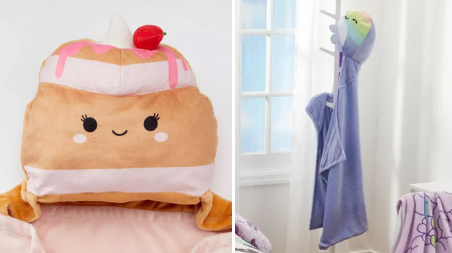Two Different Styles of Squishmallows Kids Hooded Blanket