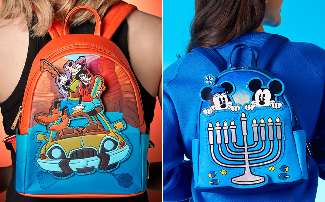 Two Disney Loungefly Mini Backpacks