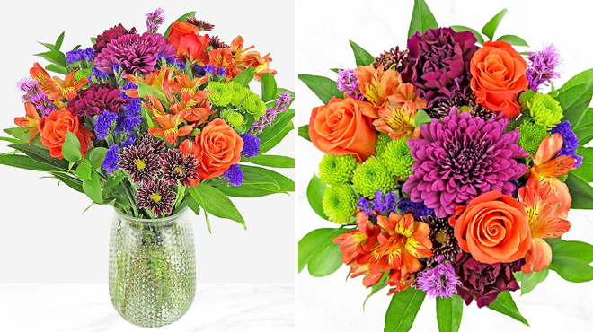 Two Images of Bountiful Garden Bouquet from Costco