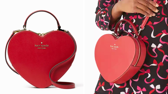 Two Images of Kate Spade Love Shack Heart Crossbody Bag
