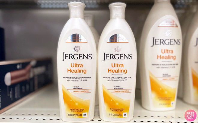 Two Jergens Lotions on Store Shelf