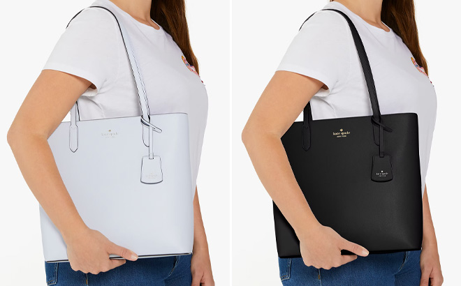 Two Kate Spade Brynn Totes in White and Black