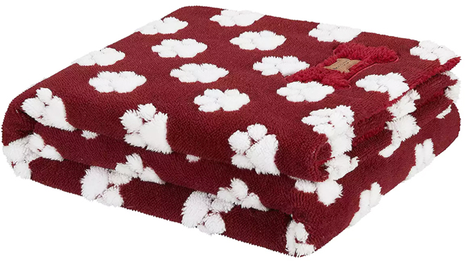 Two Koolaburra by UGG Maggie Sherpa Pet Blanket in Red Color