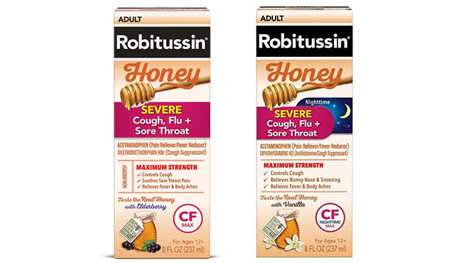 Two Robitussin Honey CF Max Day Adult Cough Syrup