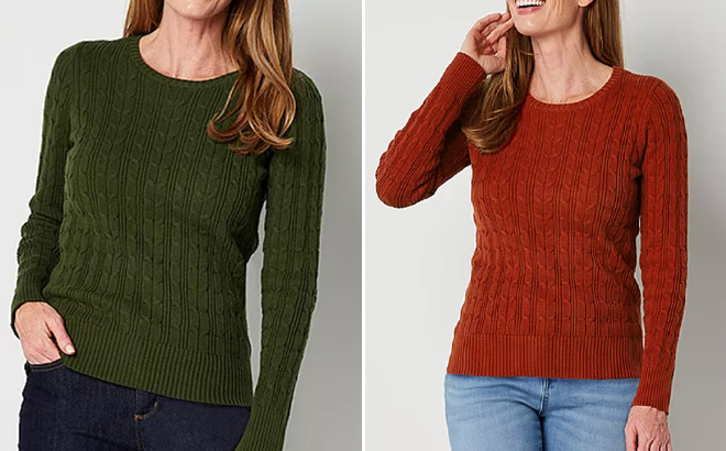 Two Womens Pullover Sweaters 