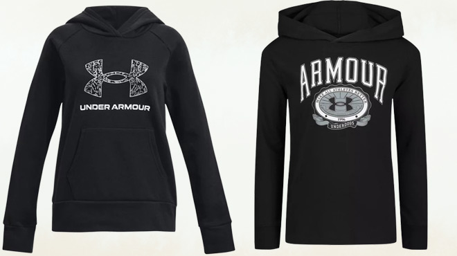 Under Armour Toddler Boys Hooded T Shirt and Under Armour Girls Fleece Big Logo Print Fill Hoodie Under Armour Toddler Boys Hooded T Shirt and Under Armour Girls Fleece Big Logo Print Fill Hoodie