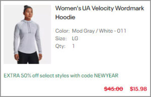 Under Armour Womens Velocity Wordmark Hoodie at Checkout