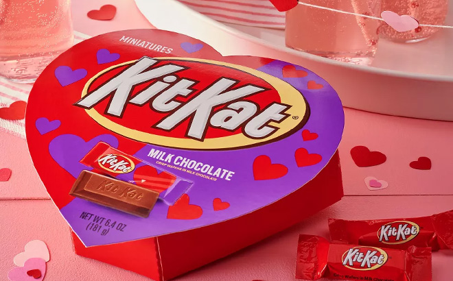 Valentine Kit Kat Miniatures Candy Box on Table