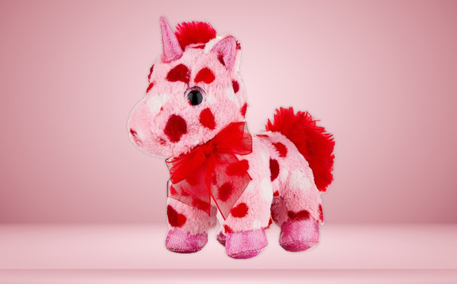 Valentines Day Pink Unicorn Plush