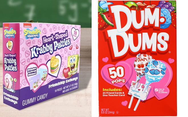 Valentine's Krabby Patties Friendship Exchange Candy 18-Count Box 