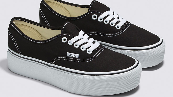 Vans Authentic Stackform Shoe in Black and White Color