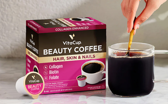 VitaCup Beauty Collagen Coffee Pods on the Table