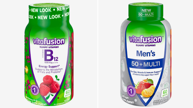 Vitafusion B12 Gummy Vitamins and Vitafusion Mens 50 Multi Supplement