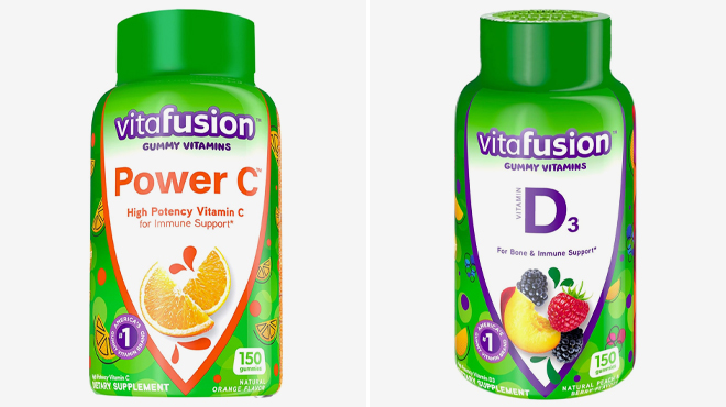 Vitafusion Power C Vitamin C Gummies and Vitafusion Vitamin D3 Gummy Vitamins