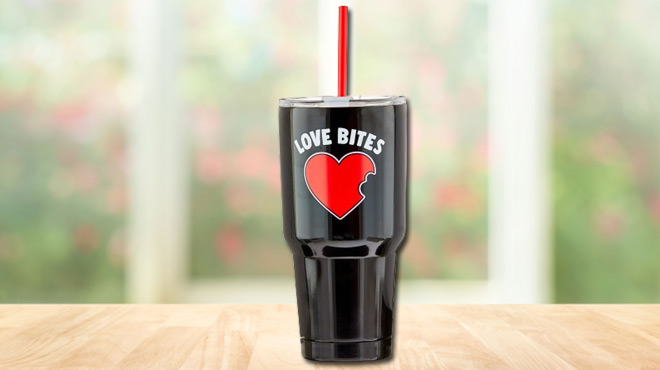 Way to Celebrate Valentines Day Love Bites Black Stainless Steel 32oz Tumbler Way to Celebrate Valentines Day Love Bites Black Stainless Steel 32oz Tumbler