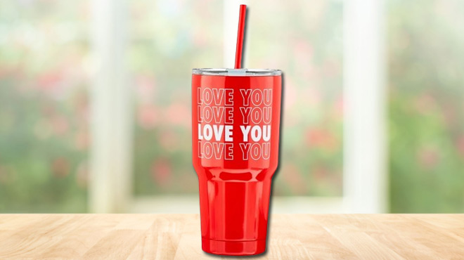 Way to Celebrate Valentines Day Love You Red Stainless Steel 32oz Tumbler