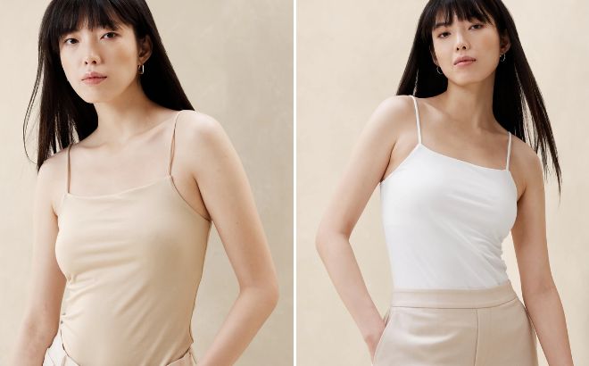 Woman is Wearing Banana Republic Soft Stretch Camisole