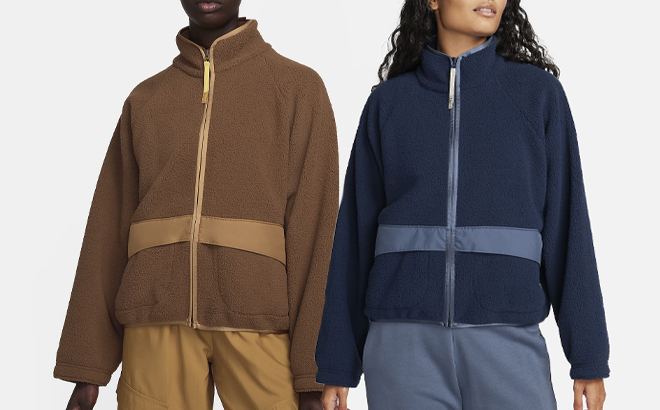 Women Wearing Nike Sportswear High Pile Fleece Jackets