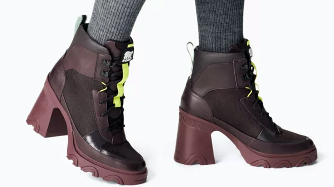 Women Wearing Sorel Brex Heel lace Booties