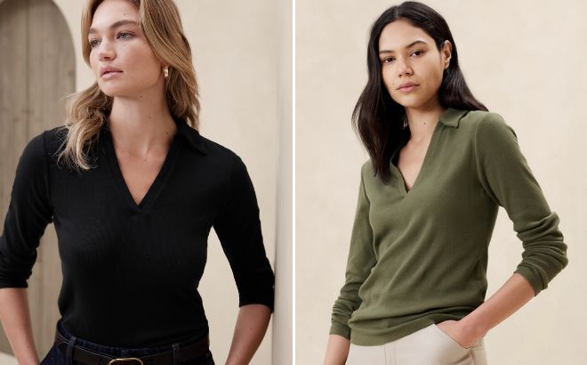 Women are Wearing Banana Republic Ribbed Polo T Shirt Women are Wearing Banana Republic Ribbed Polo T Shirt