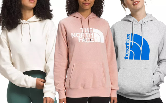 Women are wearingThe North Face Hoodies