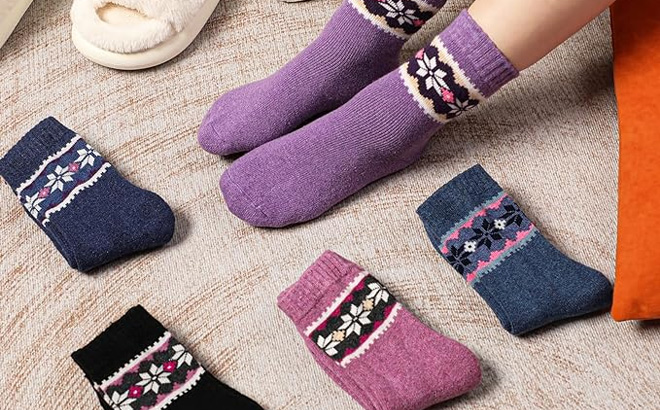 Womens Wool Socks 5 Pack 3