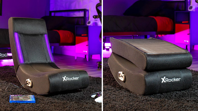 X Rocker Solo RGB Audio Floor Rocker Gaming Chair in Black