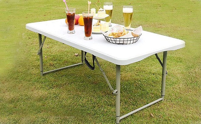 YouYeap 4 Foot Folding Table White