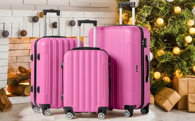 Zimtown 3 Piece Nested Spinner Suitcase Luggage Set