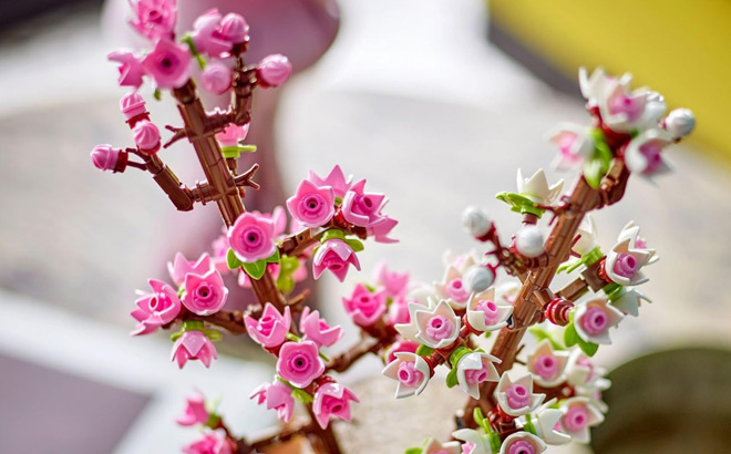 a Built LEGO Cherry Blossoms Set a Built LEGO Cherry Blossoms Set