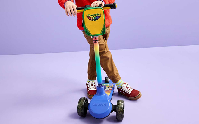 an Image of Crayola Kids Customizable 3 Wheel Kick Scooter
