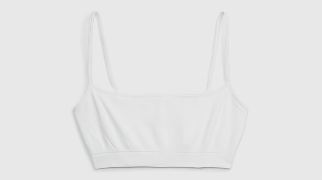 an Image of GAP Seamless Scoop Bralette White Color