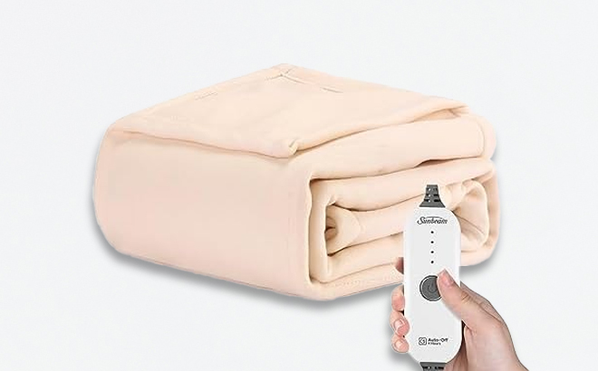 an Image of Sunbeam Royal Ultra Champagne Heated Personal Throw