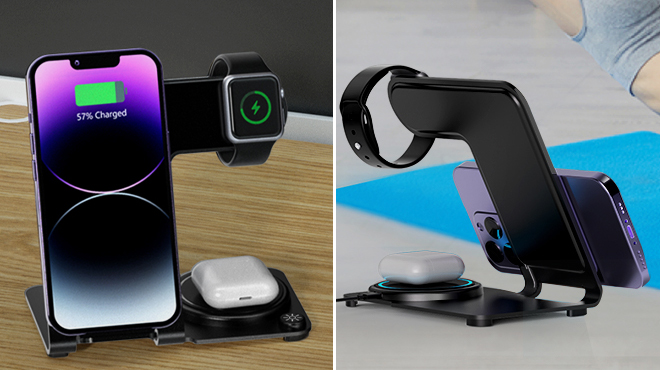 3 in 1 Apple Charging Stations Black 3 in 1 Apple Charging Stations Black