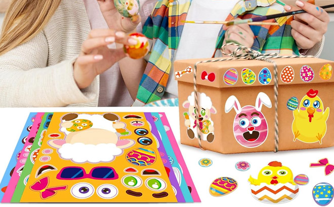 36 Sheets Easter Stickers on a Table