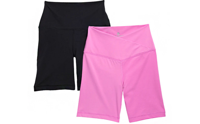 90 Degree by Reflex Womens Lux Crossover Bike Shorts 2 Pack